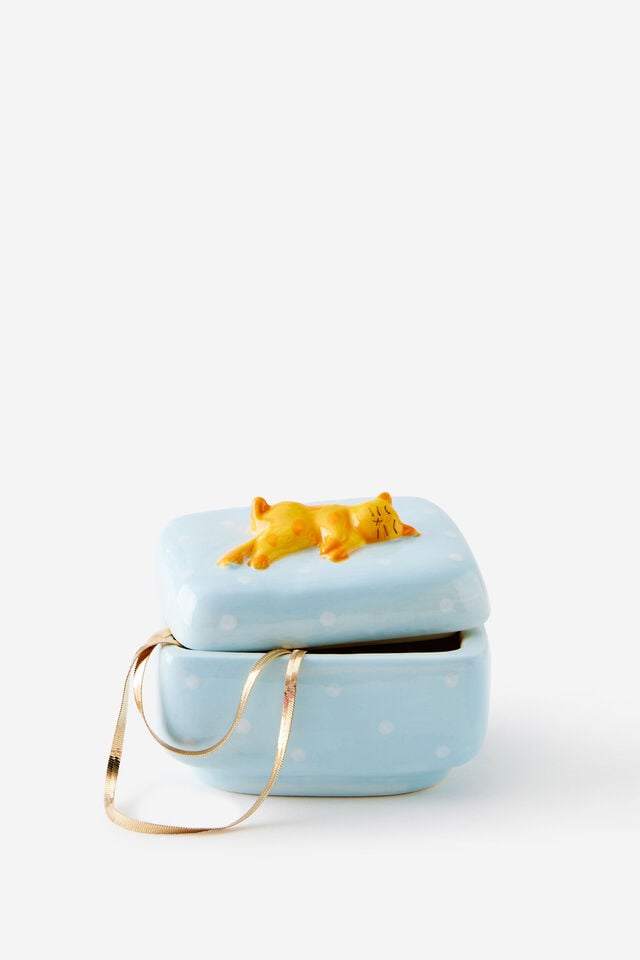 Ceramic Trinket Box, BEAN BAG CAT
