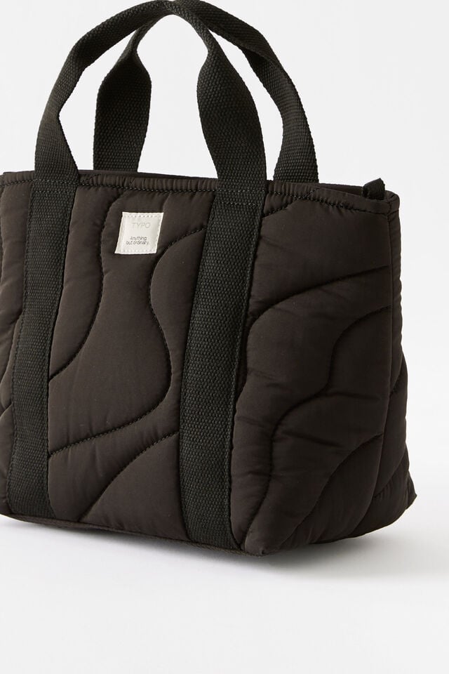 Campus Lunch Tote, BLACK / QUILTED