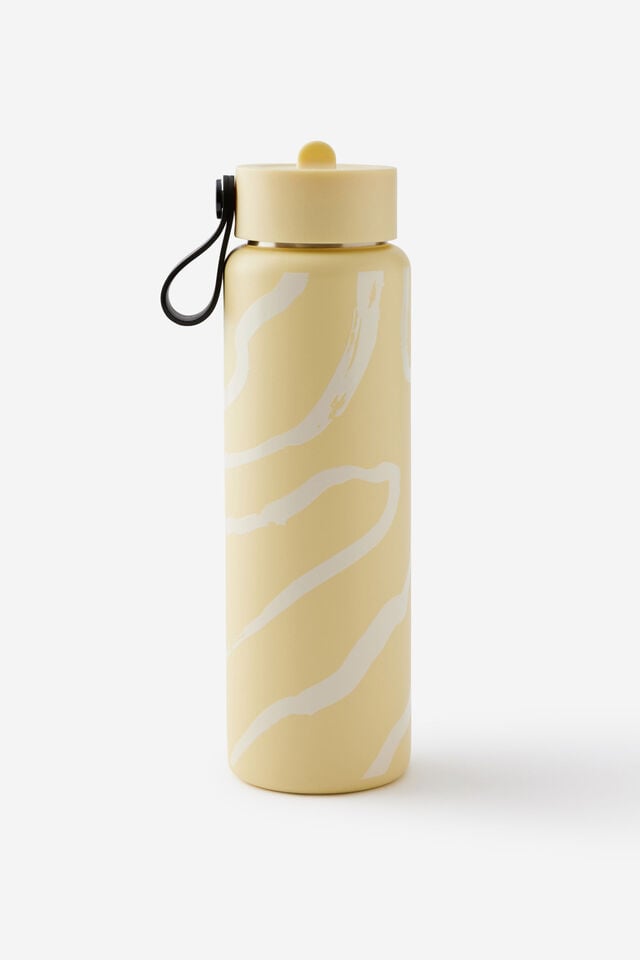 On The Move 500Ml Sipper Top, TYPOGRAPHIC/LIMONCELLO
