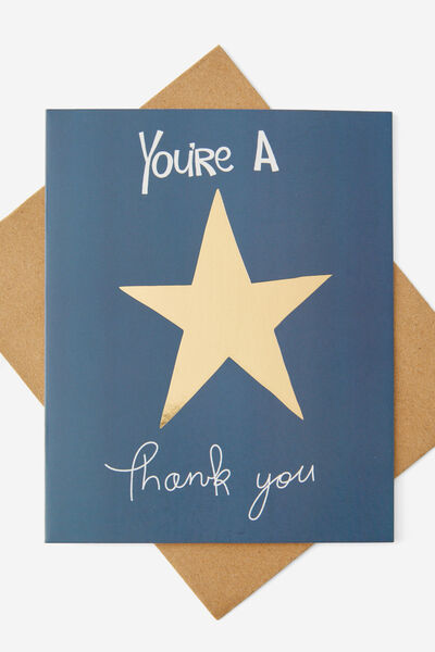 Premium Thank You Card, YOURE A STAR FOILED