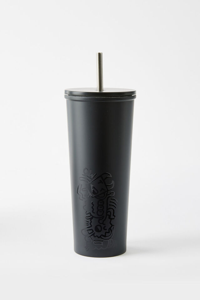 Collab Metal Smoothie Cup, LCN DOO DOODLE BOY / BLACK