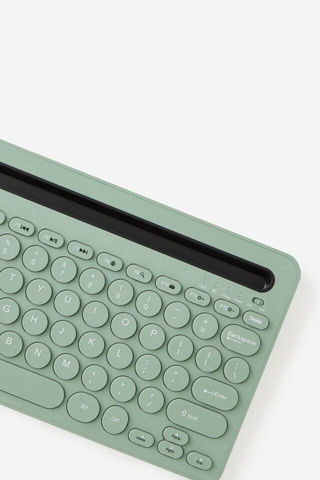 Wireless Keyboard With Built-In Tech Stand, TYPO GREEN