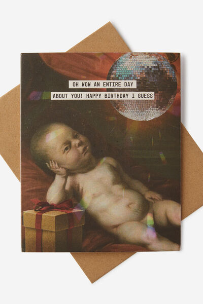 Funny Birthday Card, RENAISSANCE BABY