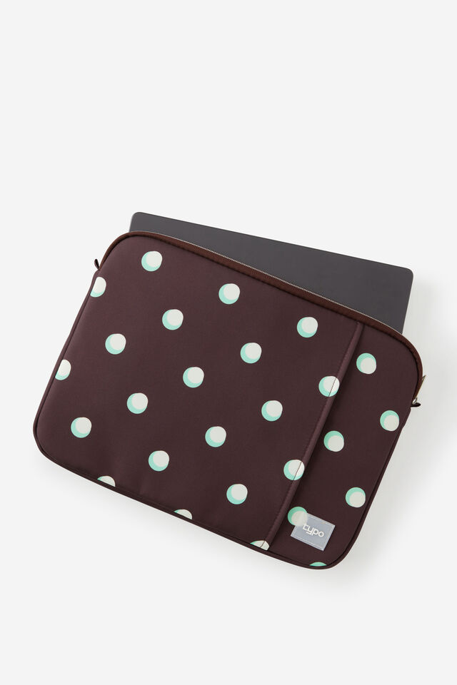Mode 14 Inch Laptop Case, ESPRESSO POLKA SPACED