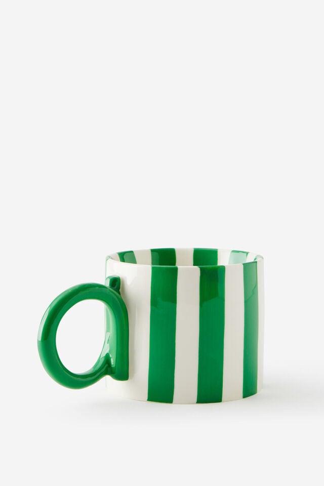Loop Handle Mug, BAY LEAF & ECRU