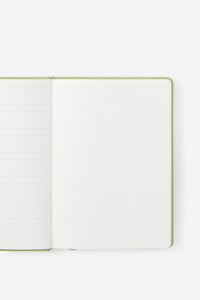 Personalised Metro B6 Hard Lined Notebook, Little Treats Bay Leaf