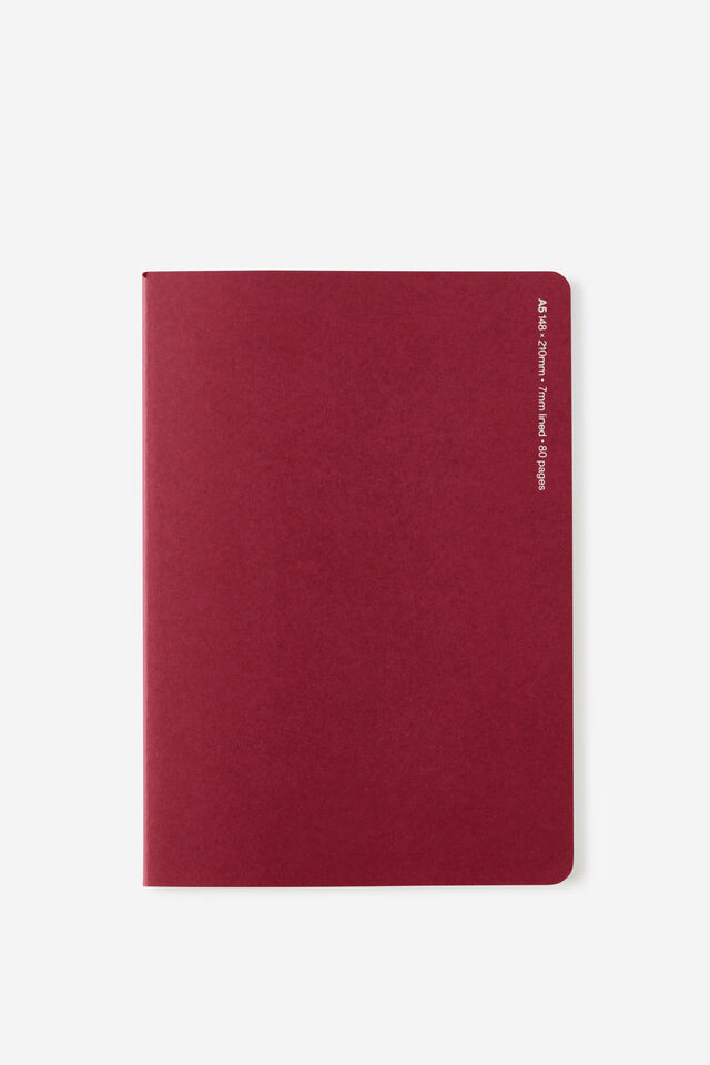 A5 Stitch Notebook, CABERNET