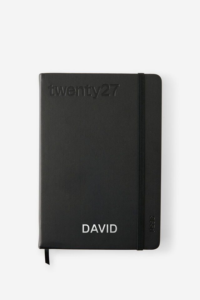 Personalised 2027 A5 Daily On Schedule Diary, BLACK