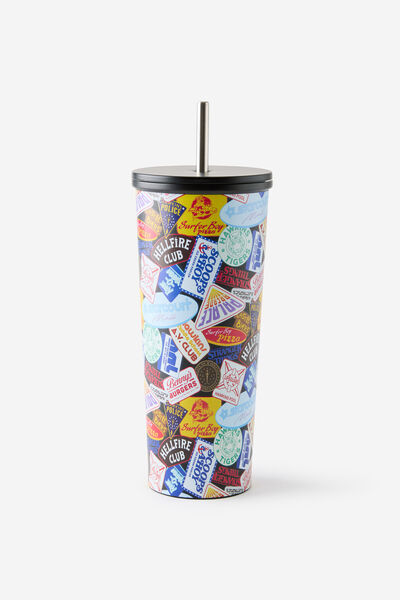 Collab Metal Smoothie Cup, LCN NET STRANGER THINGS PATCHES PATTERN