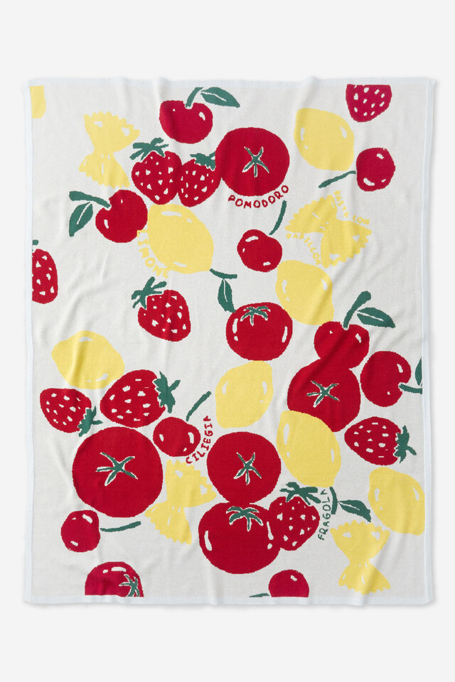 Patterned Throw, FRUITS & VEGGIES