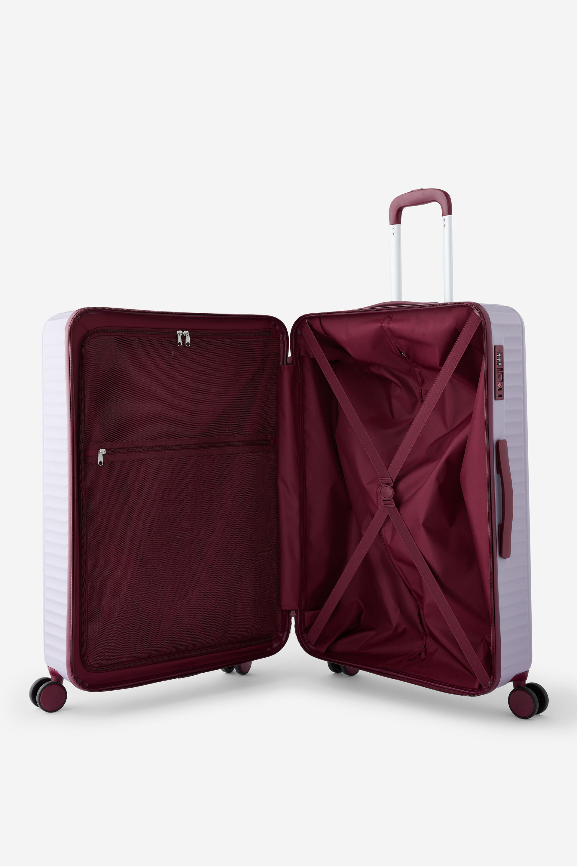 Typo Suitcase - Lilac with Burgundy Accents