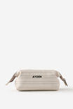 Personalised Compact Pu Pencil Case, NEUTRAL CHECK - alternate image 1