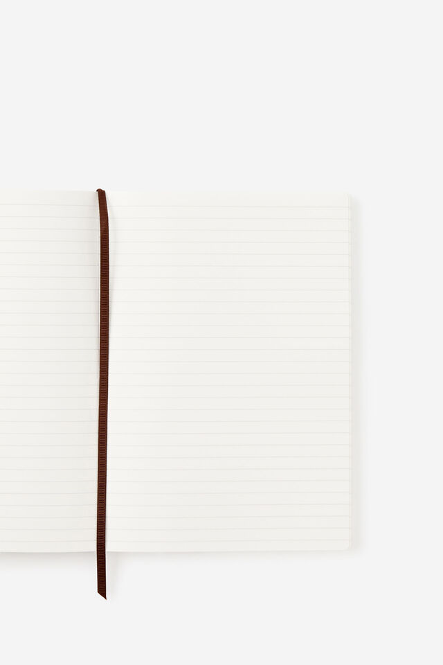 Personalised A5 Soft Cover Lined Notebook, ESPRESSO