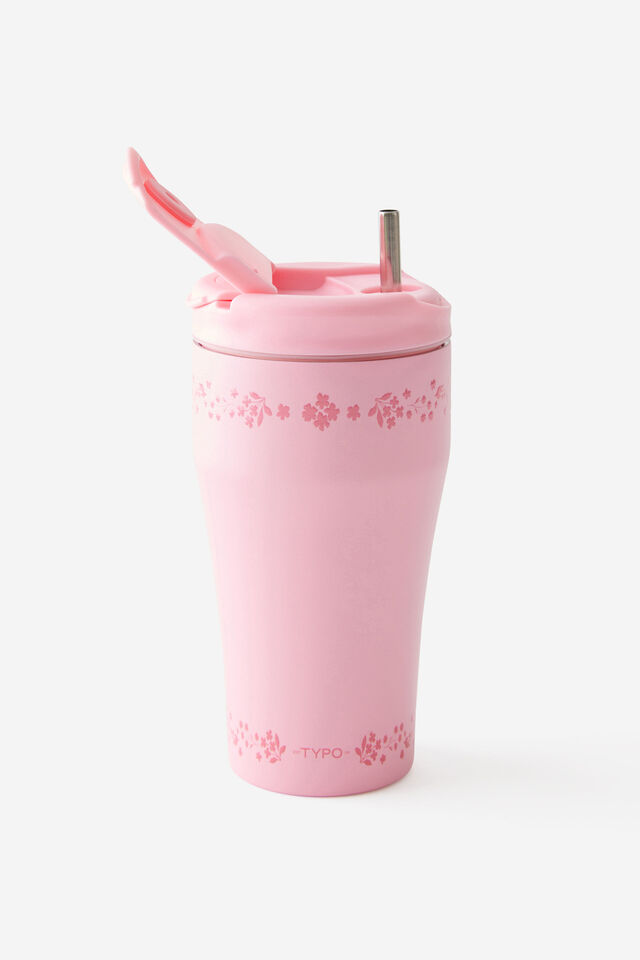 Loft Smoothie Cup 700Ml, BOW DITSY STRIPE /STRAWBERRY MILK