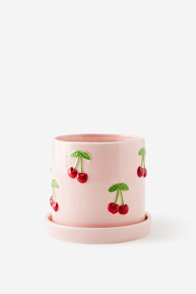 Midi Planter With Tray, CHERRIES