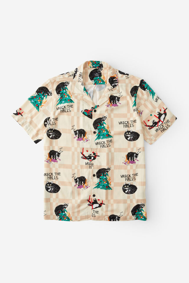 Christmas Party Shirt, CAT WRECK THE HALLS