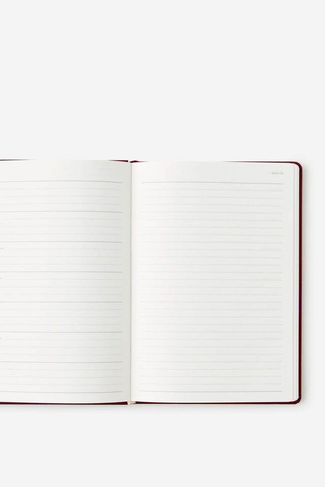 2026 A5 Weekly Hard Metro Diary, Cabernet