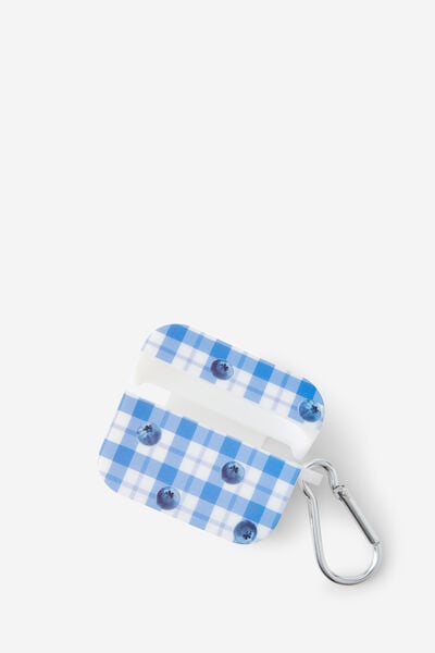 Graphic Earbud Case Pro, BLUEBERRY CHECK