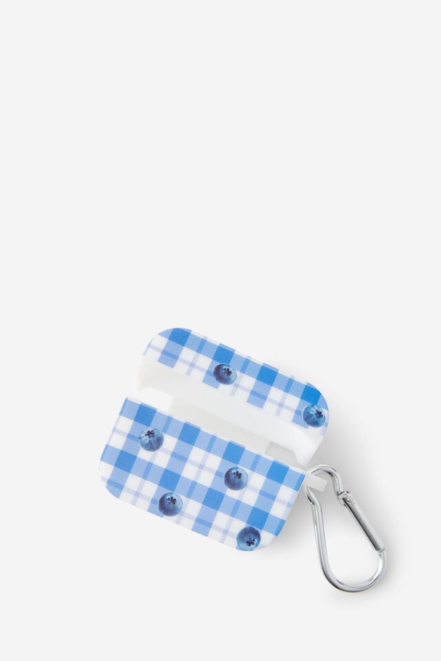 Graphic Earbud Case Pro, BLUEBERRY CHECK