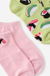 2 Pk Of Ankle Socks, SUSHI S/M - example image 2