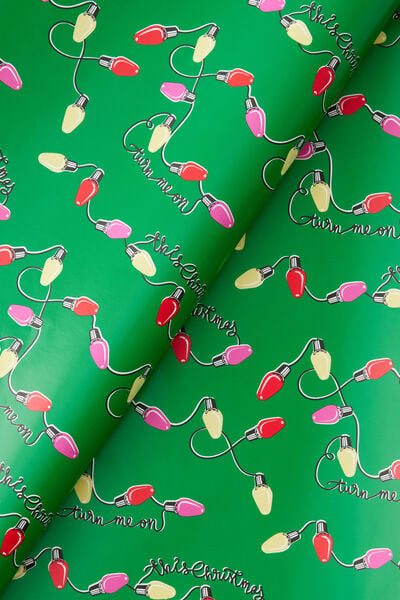 Christmas Wrapping Paper Roll, TURN ME ON LIGHTS