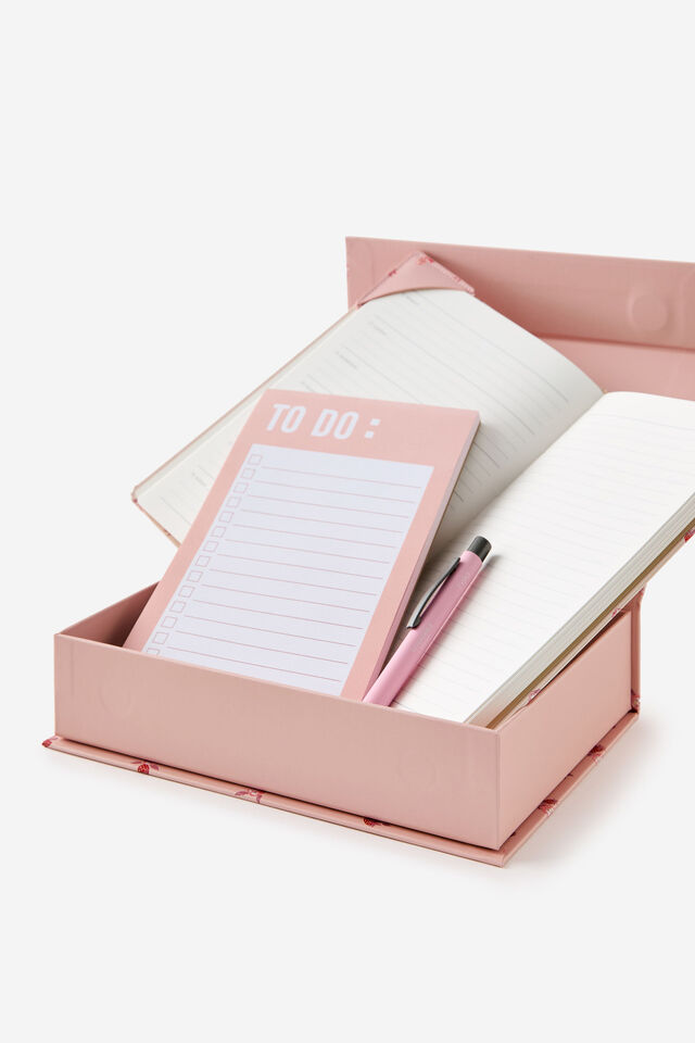 2026 Diary Gift Set, Ditsy Pansy Pink Clay