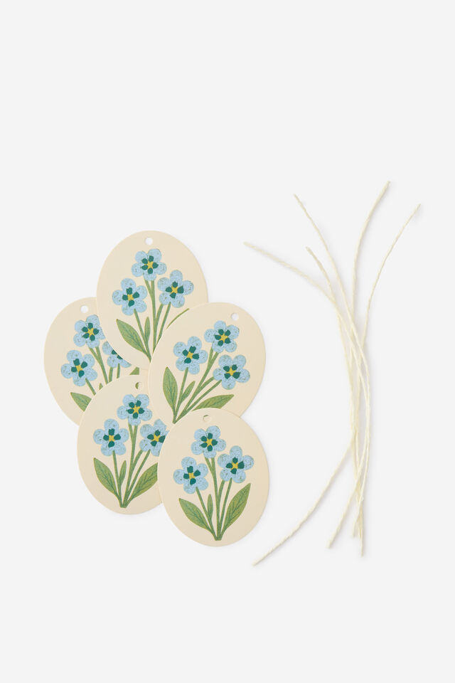 Die Cut Gift Tag 5Pk, WILD FLOWER