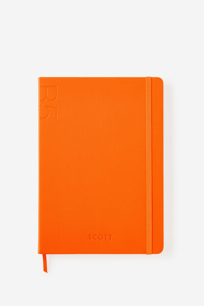 Personalised B5 Hard Cover Lined Notebook, LAVA RED