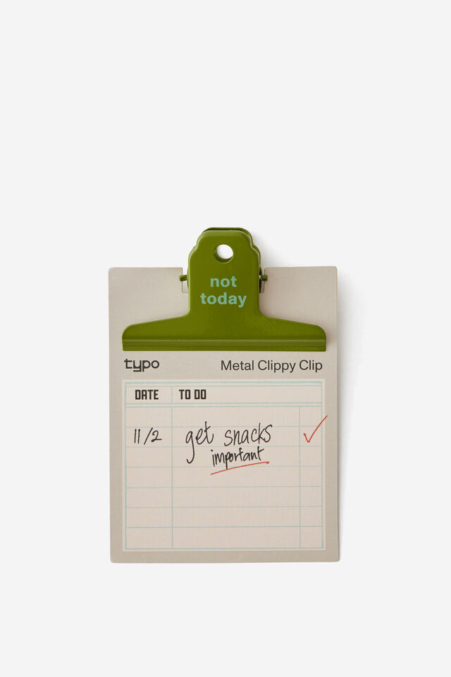 Metal Clippy Clip, OLIVE MOSS