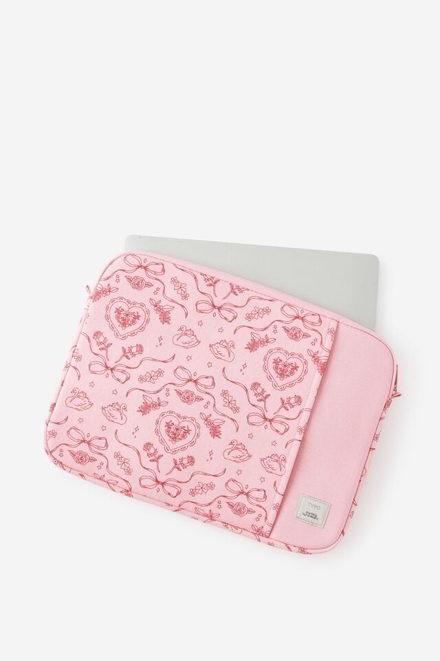 Campus 14 Inch Laptop Case, VINTAGE LACE / STRAWBERRY MILK