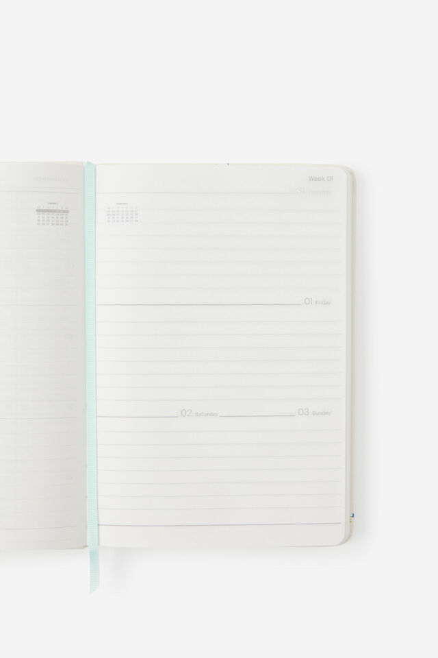 2027 A5 Weekly On Schedule Diary, ECRU DITSY CELESTIAL