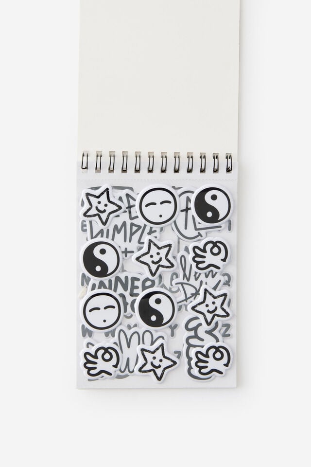 Premium Stick It Sticker Book, LCN DOO DOODLE BOY / BLACK & WHITE