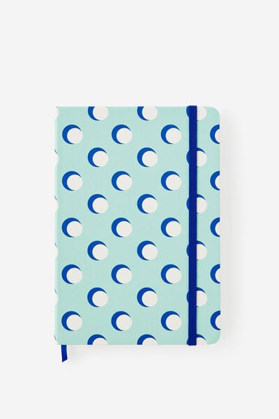 A5 Hard Lined Notetaker Notebook, JELLY MINT POLKA
