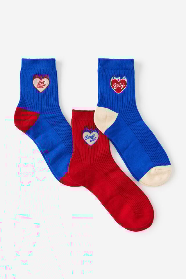 3 Pack Of Socks, HOT STUFF S/M