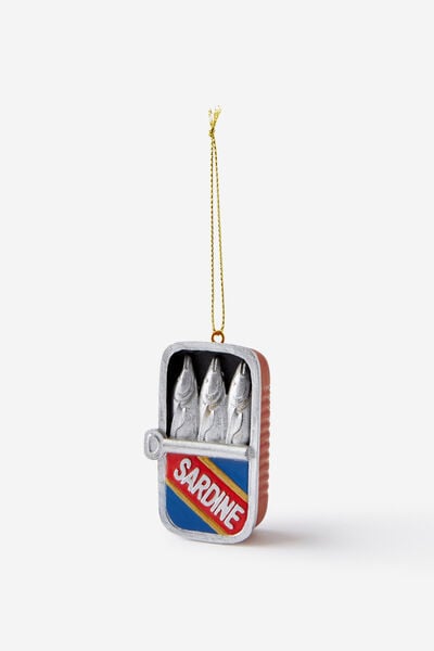 Resin Christmas Ornament, SARDINE TIN