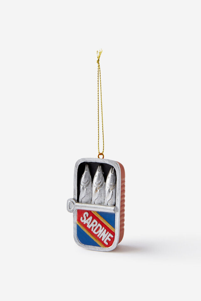 Resin Christmas Ornament, SARDINE TIN
