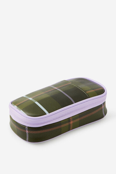 Hybrid Pencil Case, OLIVE PLAID