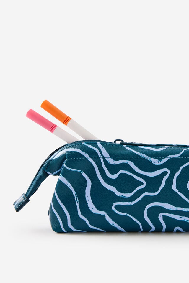 Compact Pu Pencil Case, TOPOGRAPHIC NORTH SEA