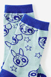 Powerpuff Girls Mid Crew Socks, LCN WB POWERPUFF GIRLS BLUE YDG - example image 2