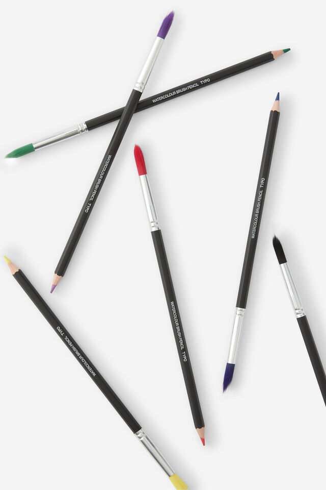 Watercolour Brush Pencils 6Pk, BRIGHTS