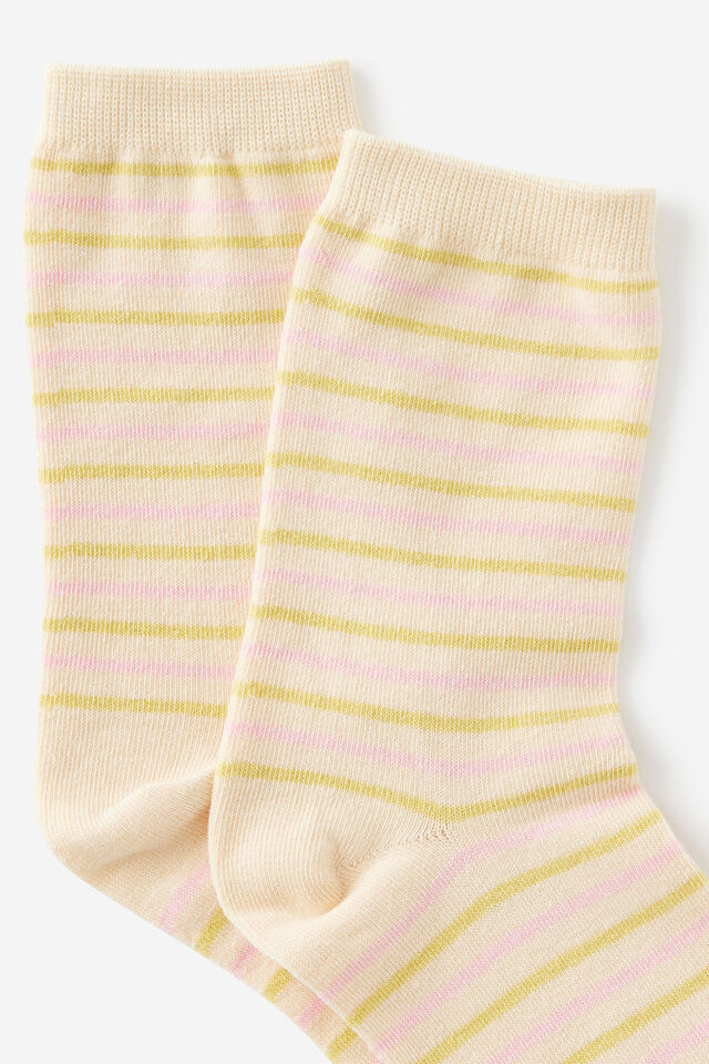 Mid Crew Socks, TANGERINE STRIPE