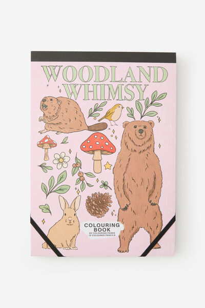 A4 Colouring Pad, WOODLAND WHIMSY