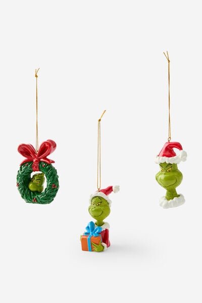 Licensed Ornament Pack, LCN DRS THE GRINCH FACES