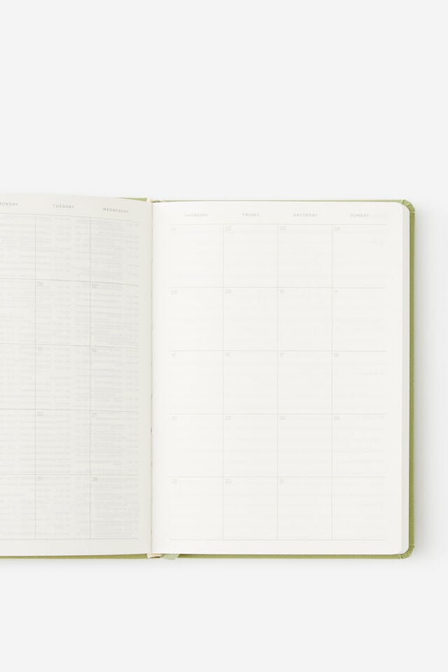 Personalised 2026 B6 Weekly Hard Metro Diary, Little Treats Bay Leaf