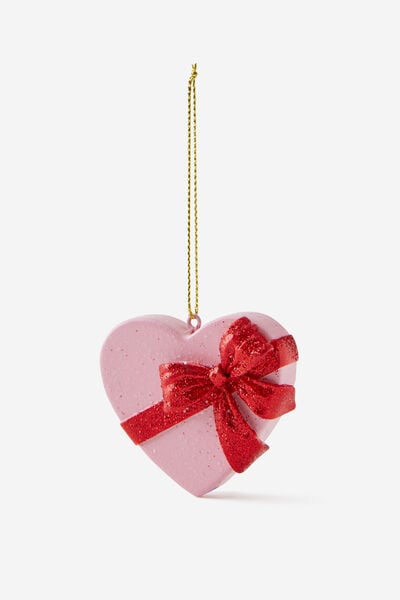 Resin Christmas Ornament, HEART CHOCOLATE BOX