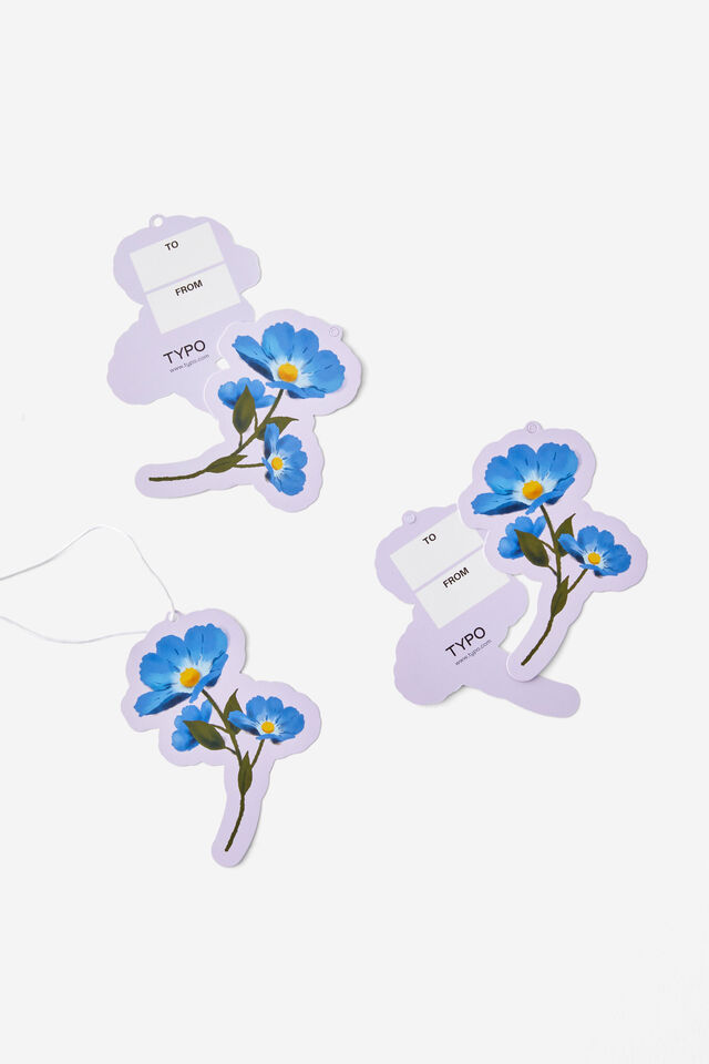 Die Cut Gift Tag 5Pk, FLOWER