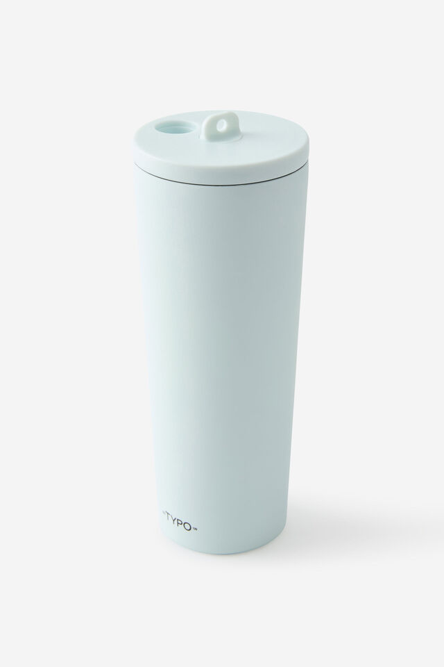 Hidden Straw Metal Smoothie Cup, SEA MIST