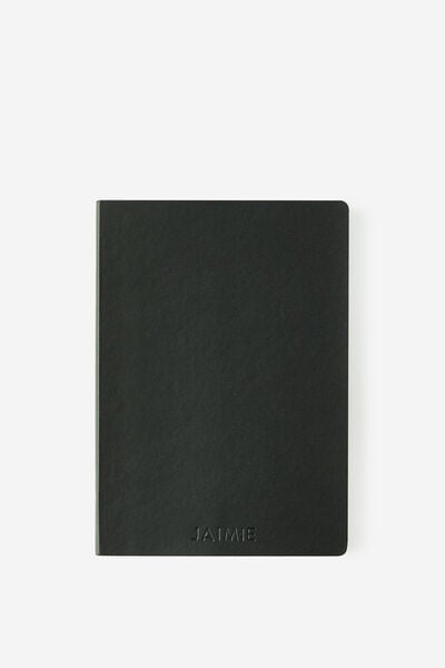 Personalised Metro B6 Soft Lined Notebook, Black