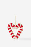 Beaded Christmas Ornament, CANDY CANE HEART - example image 1