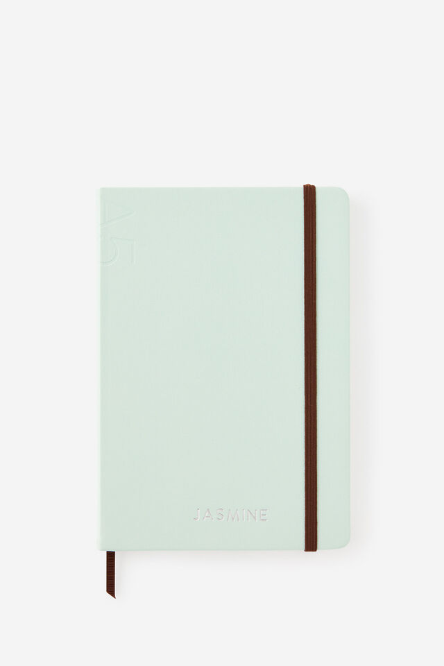 Personalised A5 Hard Lined Notetaker Notebook, MINTY ESPRESSO
